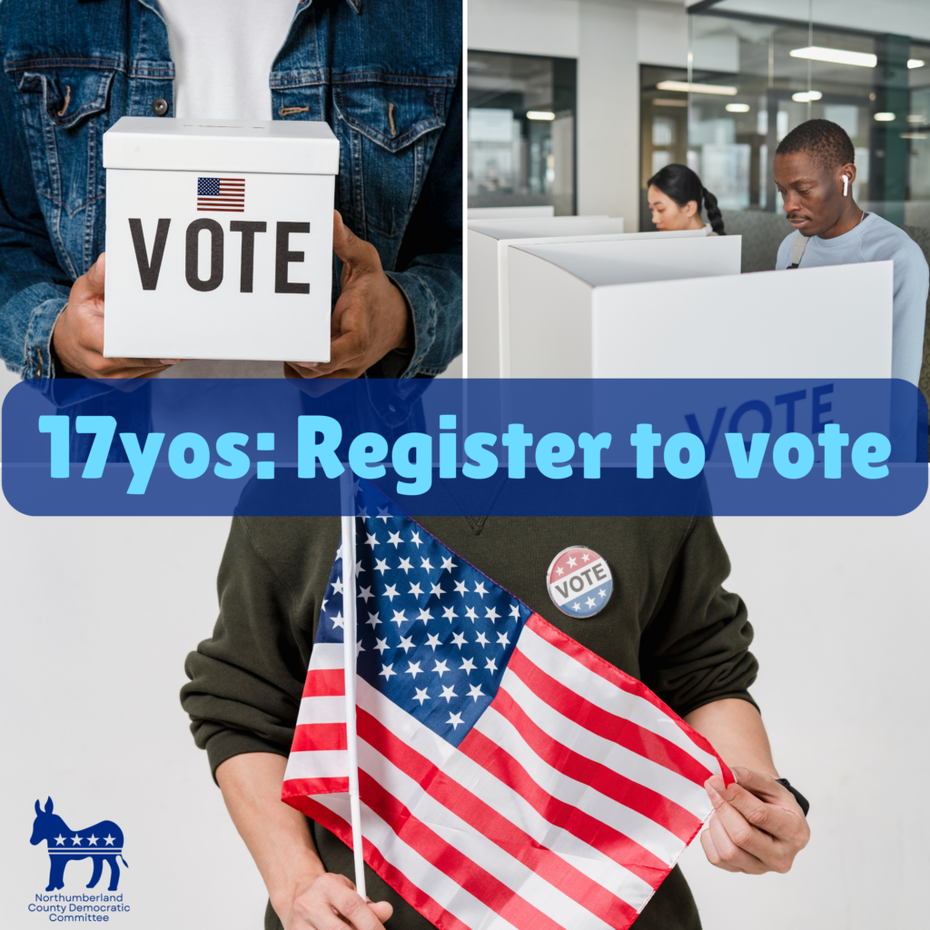 17yos: Register to vote with several pictures of teens voting, being patriotic