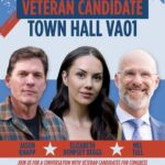 Veteran Candidate Town Hall VA01 Jason Knapp, Elizabeth Dempsey Beggs, and Mel Tull Join us for a conversation with veteran candidates for Congress Mt Olive Baptist Church-6749 Jessie Dupont Memorial Hwy, Heathsville Monday, June 29-6:00 pm doors open 6:30 start